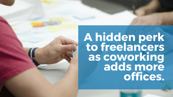 As coworking adds more offices there is BIG a hidden benefit for freelancers and remote workers